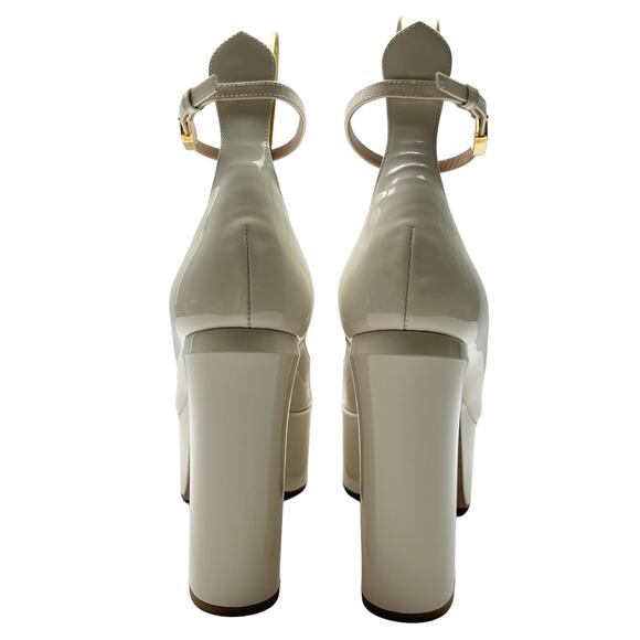 VALENTINO GARAVANI Tan-Go Platform Patent Leather Pump EU 39.5 US 9.5 High Heels - Picture 5 of 15